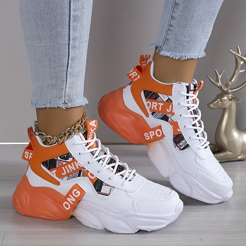 Women's Fashion Thick-Soled Sneakers, Street Style Breathable Casual Shoes for All Seasons
