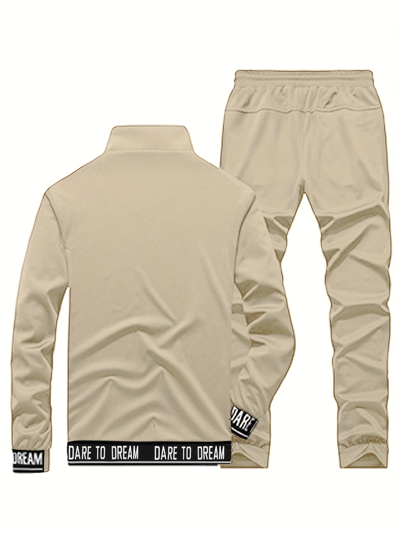 Spring and Autumn Men's Stand Collar Sports Casual Pants Suit