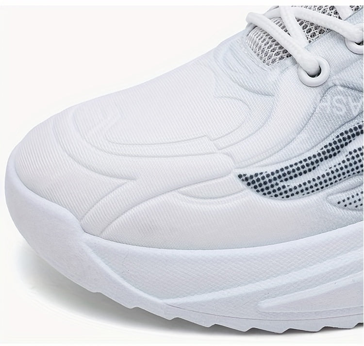 Men's Sneakers - Lightweight Cushioned Platform Sneakers with Lace-Up Closure, Non-Slip PVC Sole - Breathable Gym, Running, Casual Shoes in Grey/Black colorway - for Everyday & Light Hiking, Gym Shoes