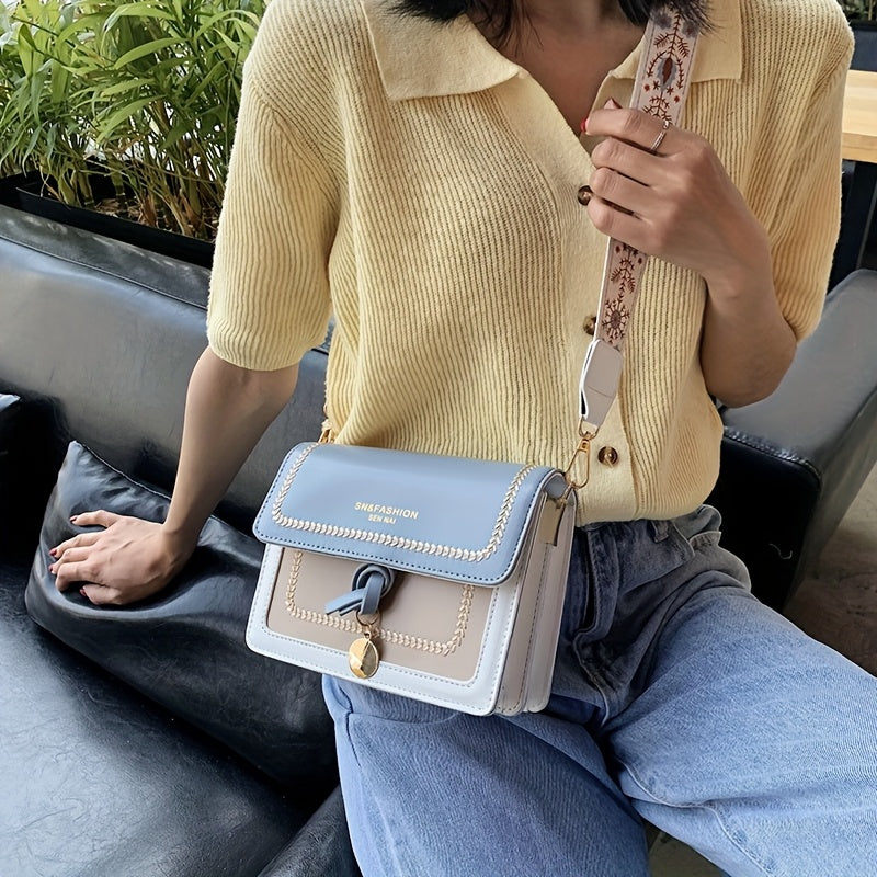 Women'S Large Capacity Crossbody Bag with Adjustable Strap, Magnetic Closure & Bow Accent - Versatile Black Shoulder Bag for Casual & Formal Occasions, Crossbody Purse, Formal Accessory, Trendy Accessory, Synthetic Faux Leath