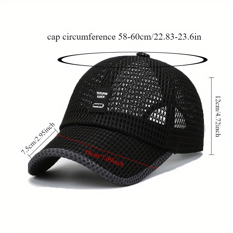 2pcs Unisex Quick-Dry Breathable Mesh Baseball Caps - Adjustable Lightweight Summer Sun Hats with Geometric Textured Design for Outdoor Sports, Football Games & Casual Streetwear (Black & Gray), Game Day Accessories, Durable