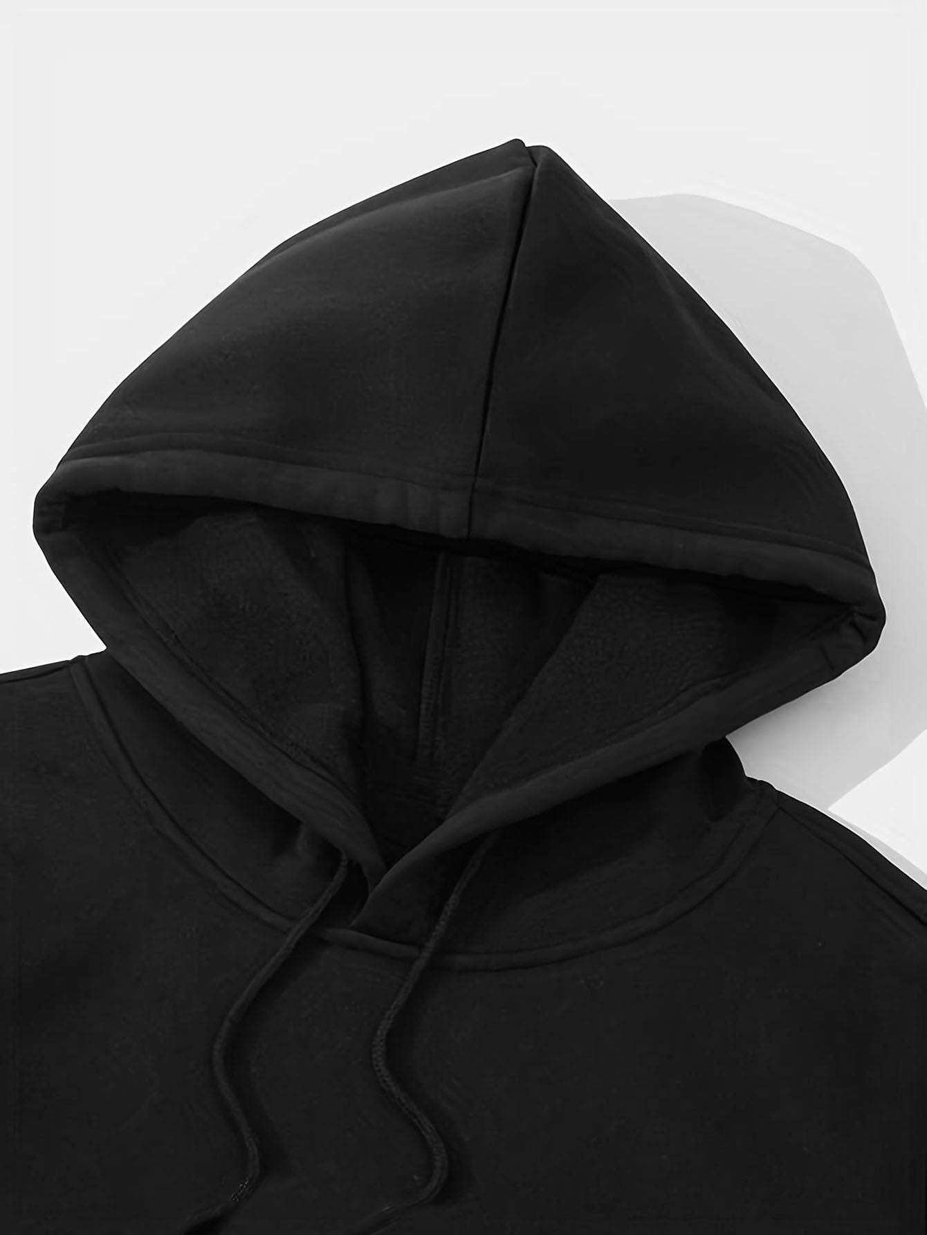 Men'S Casual Fleece-Lined Hoodie - "Sonic" Graphic Print, Loose Fit, Long Sleeve Pullover with Kangaroo Pocket, Black, Fall/Winter Streetwear, Casual Wear Hoodie|Graphic Print Hoodie|Fleece Lined Interior, Sweater Hoodie