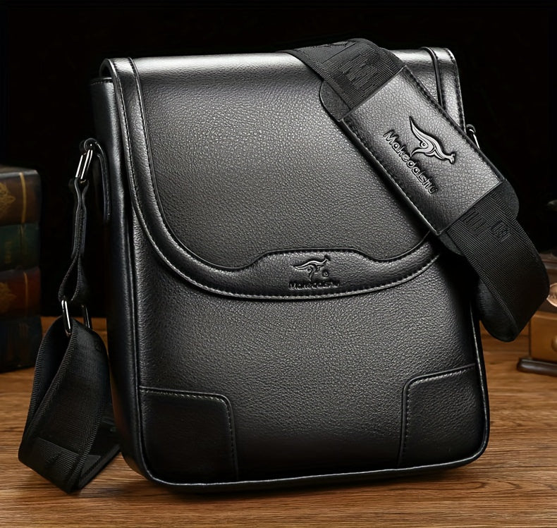 Men'S Fashion Crossbody Messenger Bag, Casual Shoulder Bag, Large Capacity Business Travel Satchel, Trendy Vertical Backpack