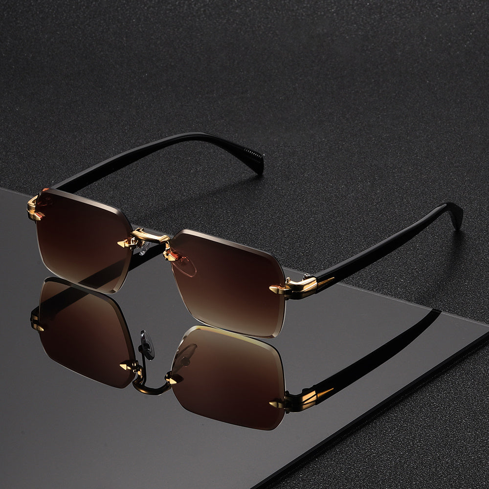 A New Style of Frameless Square Glasses for Men, Featuring a Trendy And Unique Design Suitable for Street Photography.