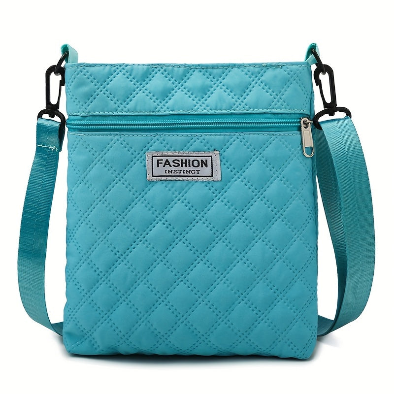 Lightweight Quilted Women's Shoulder Bag with Adjustable Strap – Elegant Solid Color, Detachable Strap, Zipper Closure, Ideal for Daily Use and Travel