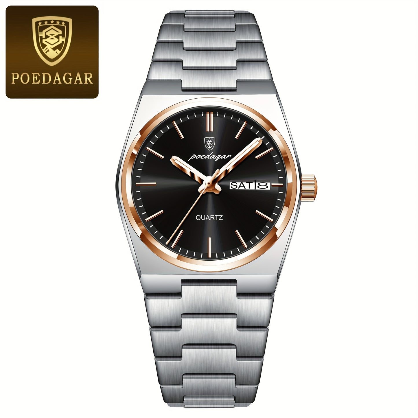 The 2025 Popular Luminous Calendar Stainless Steel Women'S Watch, a Trendy Korean Style Quartz Watch for Young People, Perfect for Casual Fashion.