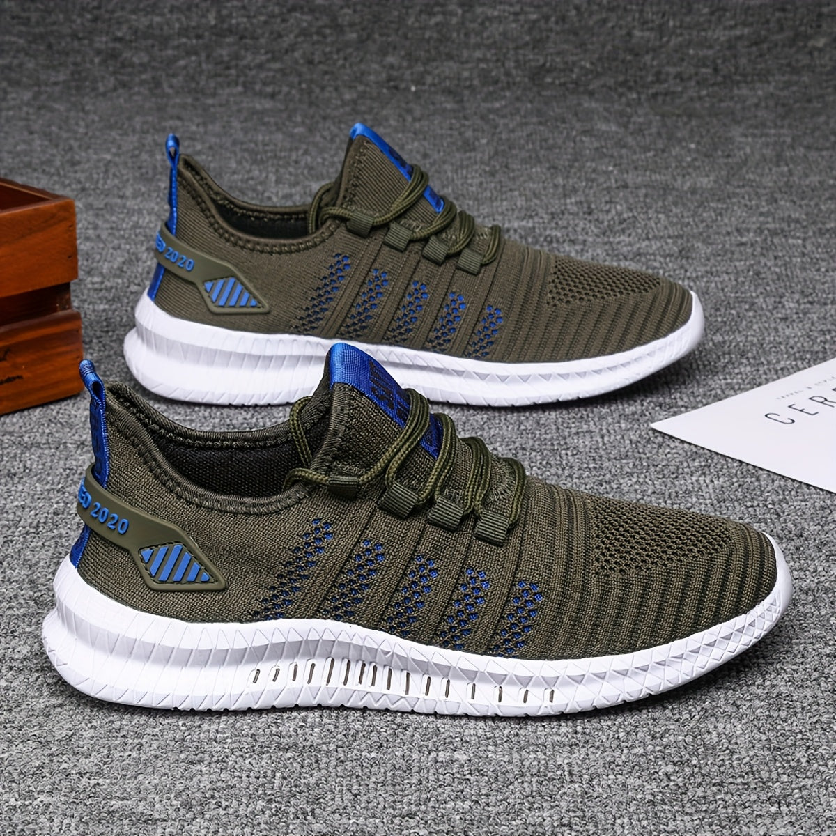 Men'S Breathable Lightweight Tennis Shoes - Sporty Casual Style, Solid Color & Stripe Pattern, All-Season for Hiking, Daily Wear & Ball Games, Lace-Up Design, Low-Top Fabric Upper & Lining, EVA Sole, Fabric Insole