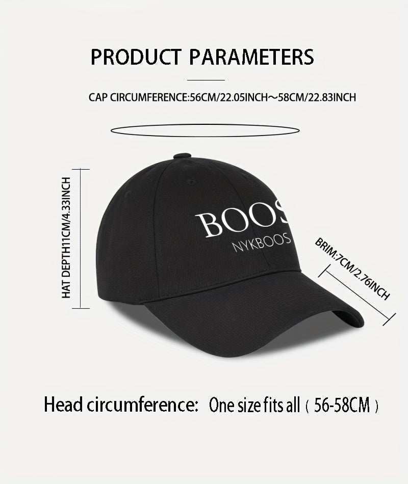 MLFO Casual "BOOS NYKBOOS" Baseball Cap, Lightweight Polyester, Adjustable Fit, Curved Brim, Hand Washable, 5 Colors, with Thanksgiving and Father'S Day Prints