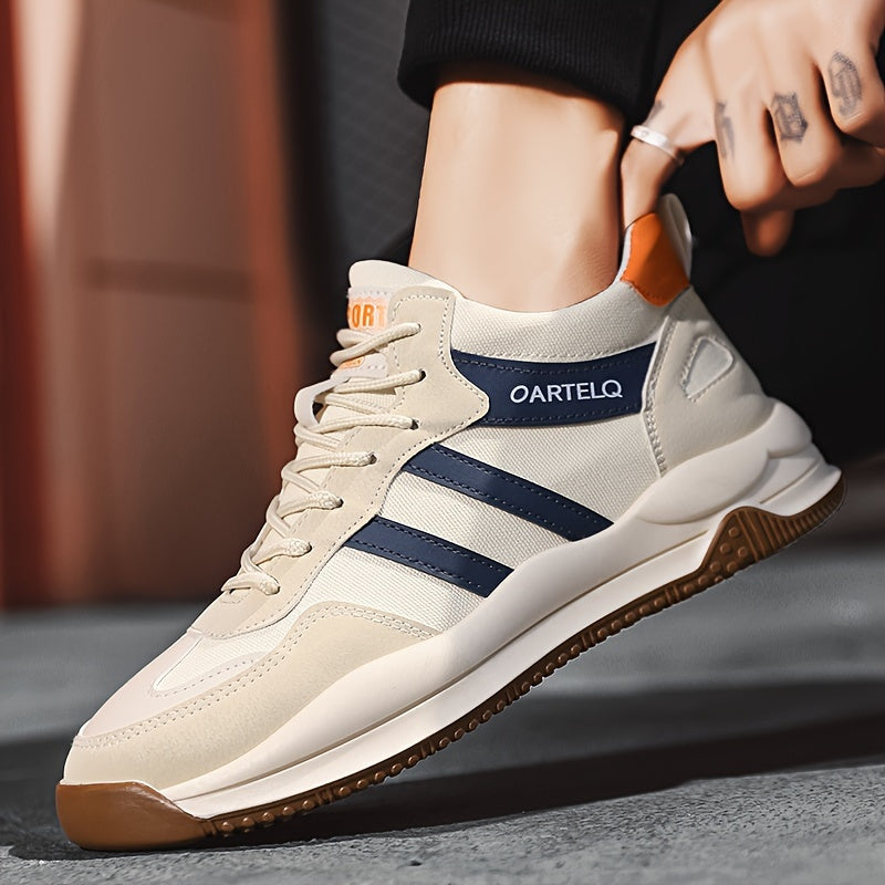 Men's Breathable Lace-Up Sneakers - Casual & Stylish, Versatile for All Seasons, Non-Slip Rubber Sole