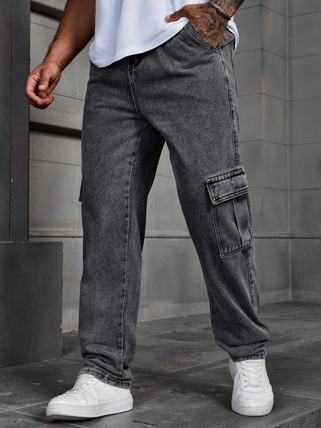 Men's Classic Blue Denim Jeans - 80%, Regular Fit, Machine Washable, Solid Color, All-Season Casual Wear, Comfortable Denim | Relaxed Fit Jeans | Textured Denim Pants
