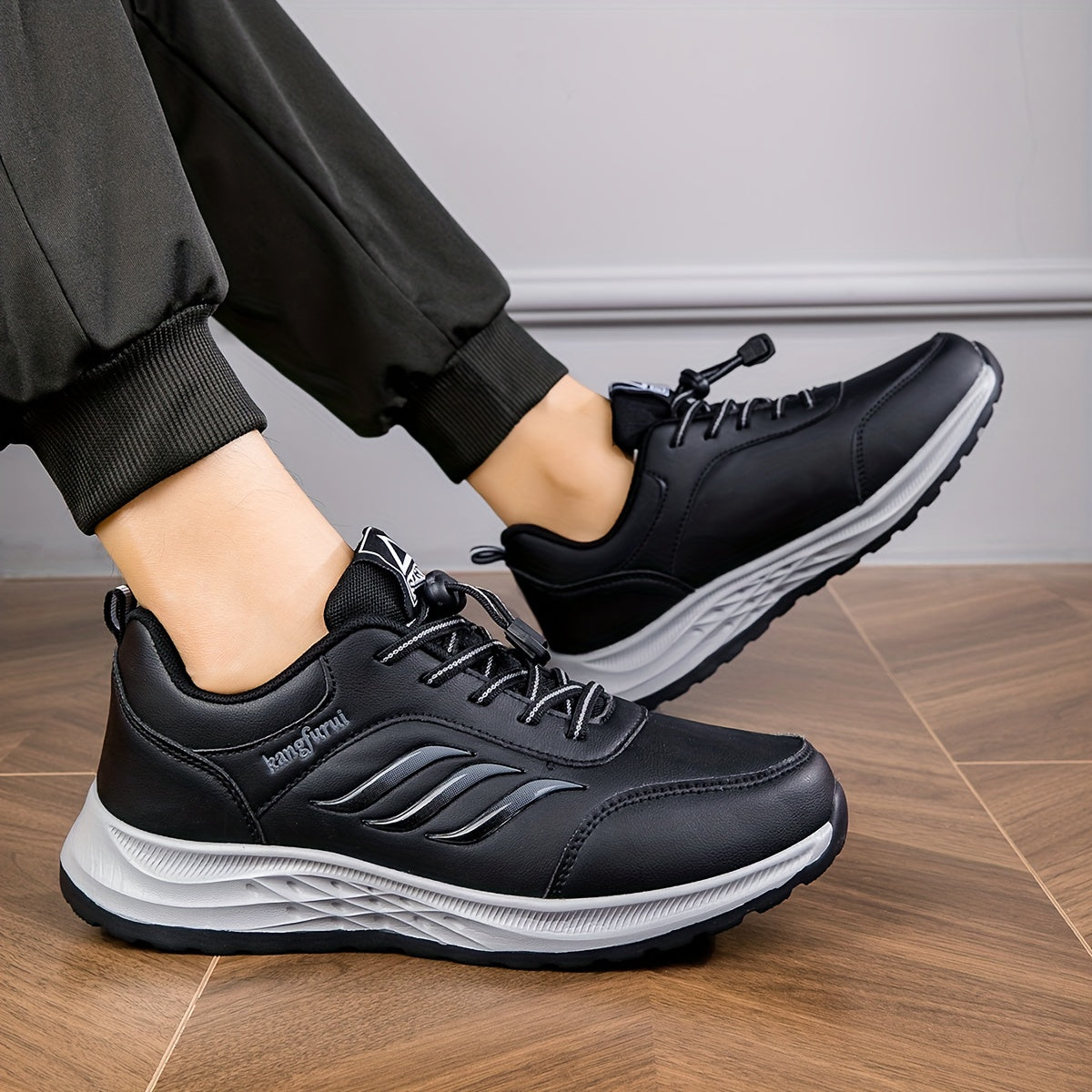 Women's Drawstring Sports Shoes, Waterproof Anti-slip Low Top Running Sneakers, Outdoor Gym Jogging Trainers