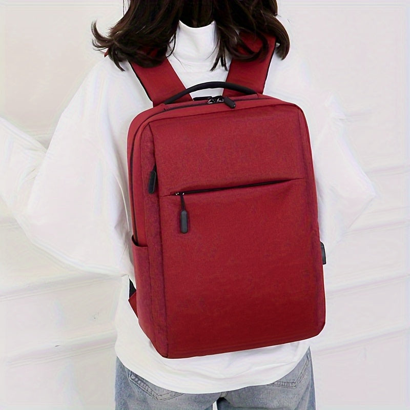 1pc Large Capacity Travel Backpack - Heavy-Duty Oxford Fabric Laptop Backpack with Multiple Compartments, Adjustable Padded Shoulder Straps & Front Zipper Pocket - Business, College, Commute Backpack - Ideal Gift for Professi