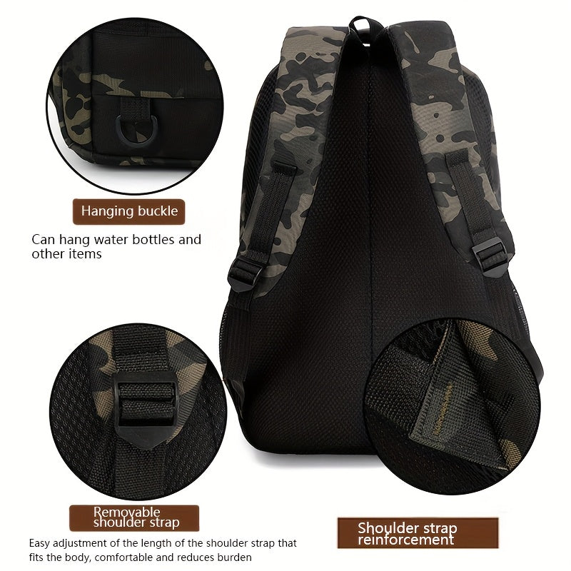 Sleek Urban, Men's Versatile Backpack for Travel, Camping & Cycling - Large Capacity, Business Laptop Compartment, Durable Nylon