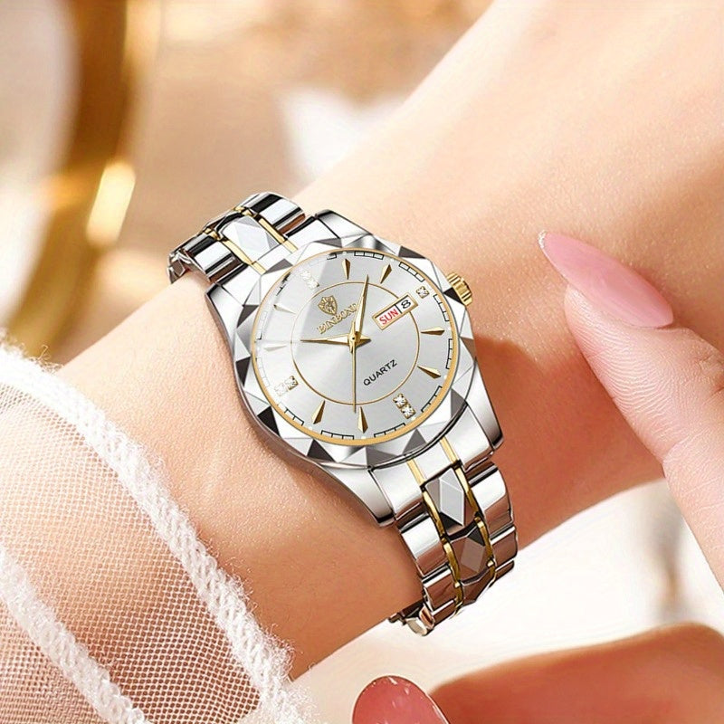 BINBOND Luxury Fashion Calendar Waterproof Women's Quartz Watch