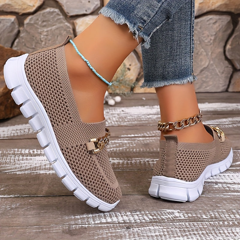 Sports Casual Mid Top Breathable Fabric Upper Slip-on Shoes, Solid Color, Glitter, Hand Wash or Professional Dry Clean, All-season, EVA Sole, Fabric Insole