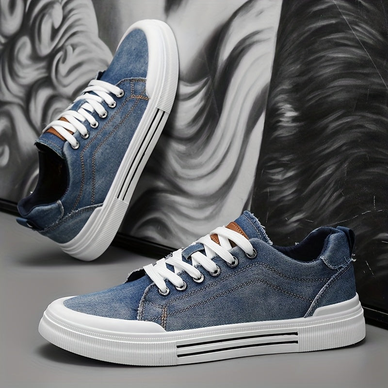 Men's Casual Sneakers - Lightweight Breathable Canvas & PVC Sole, Low-Top Lace-Up Round Toe Design for Outdoor Hiking, Streetwear & Daily Wear - All-Season Versatile Comfortable Shoes, Versatile Sneakers | Lowtop Sneakers | D