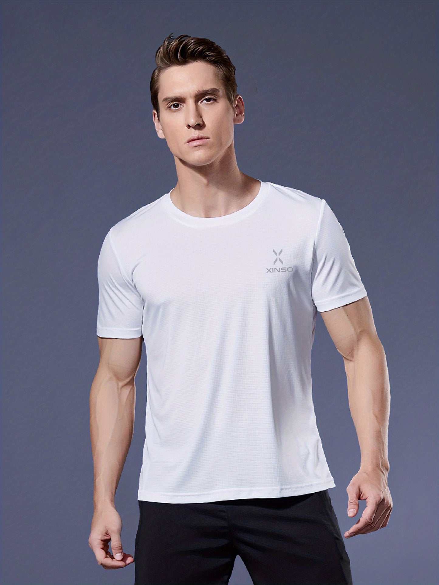 Men's Ultra-Thin T-Shirt with Round Neck, Lightweight and Breathable Performance Running Top for Gym Workouts