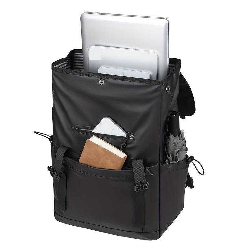 Business Travel Backpack | Men'S Stylish Black & Gray-Green Large-Capacity Backpack with Dry Wet Separation | Perfect for Business Trips, Gym, Swim & Short Stays | Durable Commuter Backpack for Work, School, and Travel | 60-I