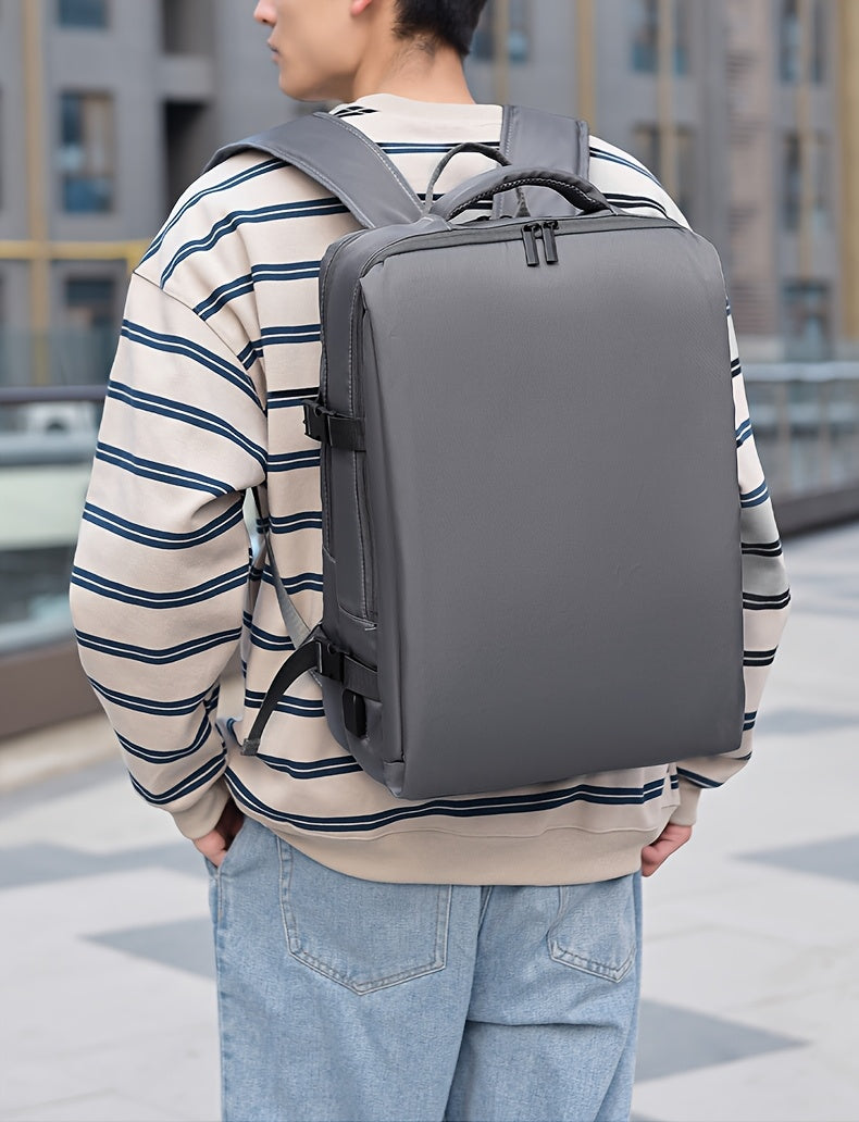 Men's Professional Laptop Backpack - Large Capacity Business Backpack with 39.62cm Laptop Compartment, Heavy-Duty Zipper Closure, Padded Shoulder Straps - Sleek Black Backpack for Office, Travel, Meetings - Durable Carry-On B