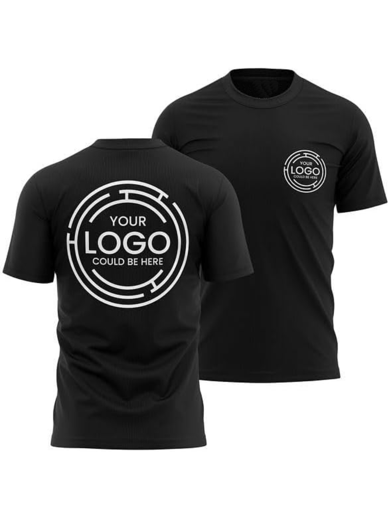 2pcs Men's Quick-Dry T-Shirts - Moisture-Wicking Breathable Gym Shirts with Custom Logo Print, Regular Fit Round Neck for Workout & Casual Wear, Workout Shirts, Durable Sportswear