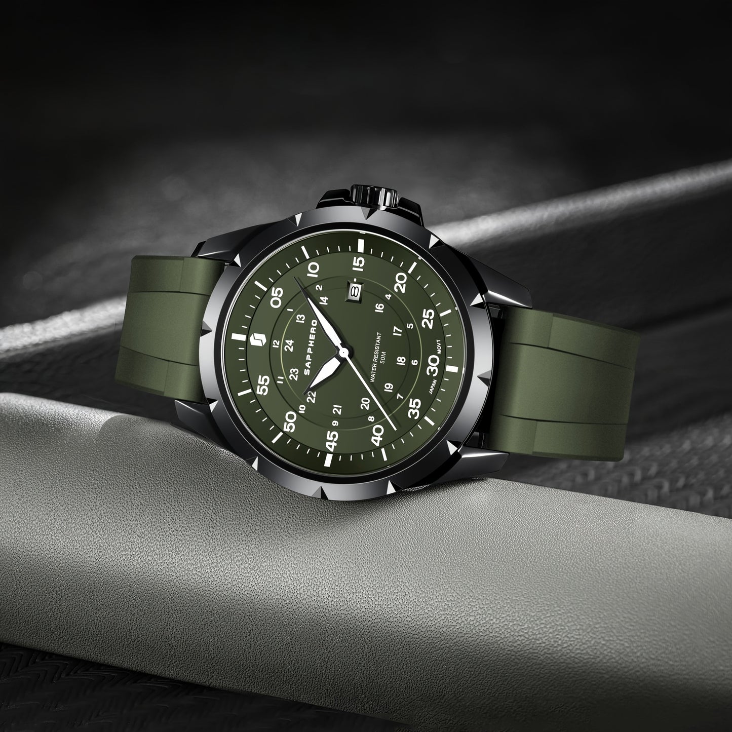 SAPPHERO Men's Luxury Watch - Stainless Steel Case & Band, 50m Waterproof, Analog Display with Date Window, Everyday & Formal Watch for Swimming, Business, Gifts - Affordable Luxury Wristwatch, Business Wristwatch, Sporty Ele