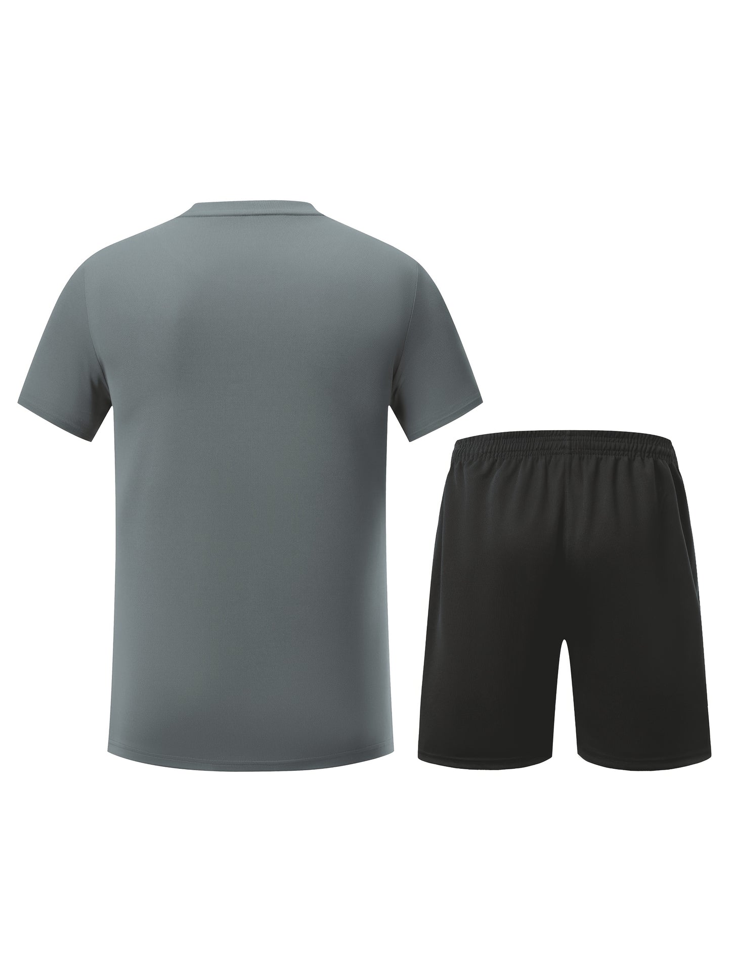 Men'S Lightweight Running Set - Breathable, Quick-Dry Athletic Wear with Zipper Pockets, Ideal for Outdoor Fitness & Training, Casual Sportswear|Casual Sportswear, Athletic Wear