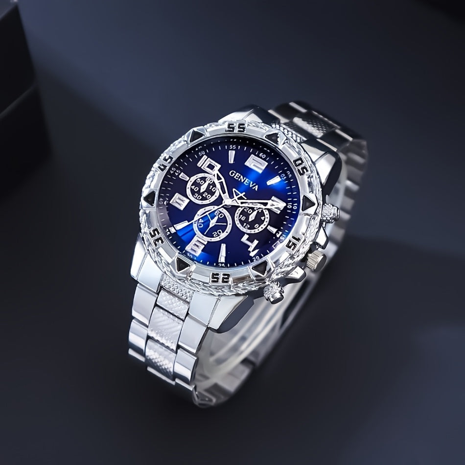 1pc Men'S Stylish Black Stainless Steel Quartz Watch - Elegant Round Dial, Durable Analog Display, Perfect Gift for Valentine'S Day, Birthday, Christmas, etc., Gift Watches | Elegant Wristwatches | Analog Watches