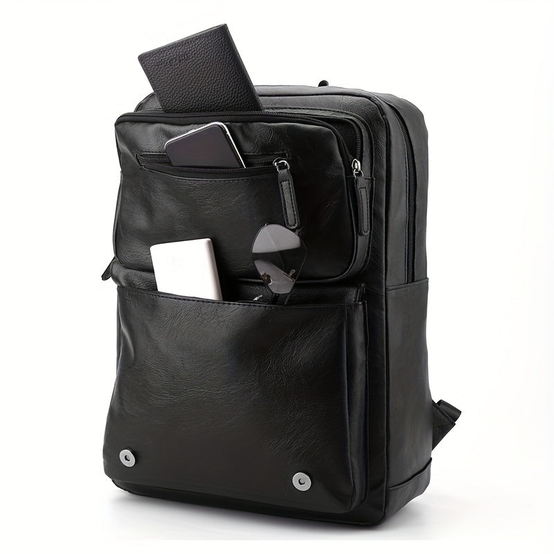 Men'S Simple Large Capacity Business Travel Backpack, Material, Daily Commute Sports Casual Computer Bag for College Students