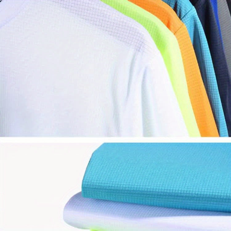 Men's Lightweight Sports T-Shirt - 100% Polyester, Moisture-Wicking, Breathable, Smooth Fabric, Round Neck, Short Sleeve, for Sports, Training, Casual, Party, Beach, Night Out - Unisex-Adult