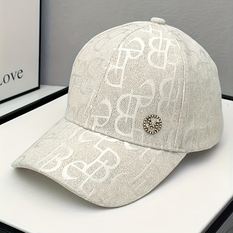Women'S Adjustable Baseball Cap - Lightweight, Embroidered Jacquard Design, Sun Hat for Spring & Summer, Casual Fashion Trend, Daily Use, Holiday Theme, Adjustable Size