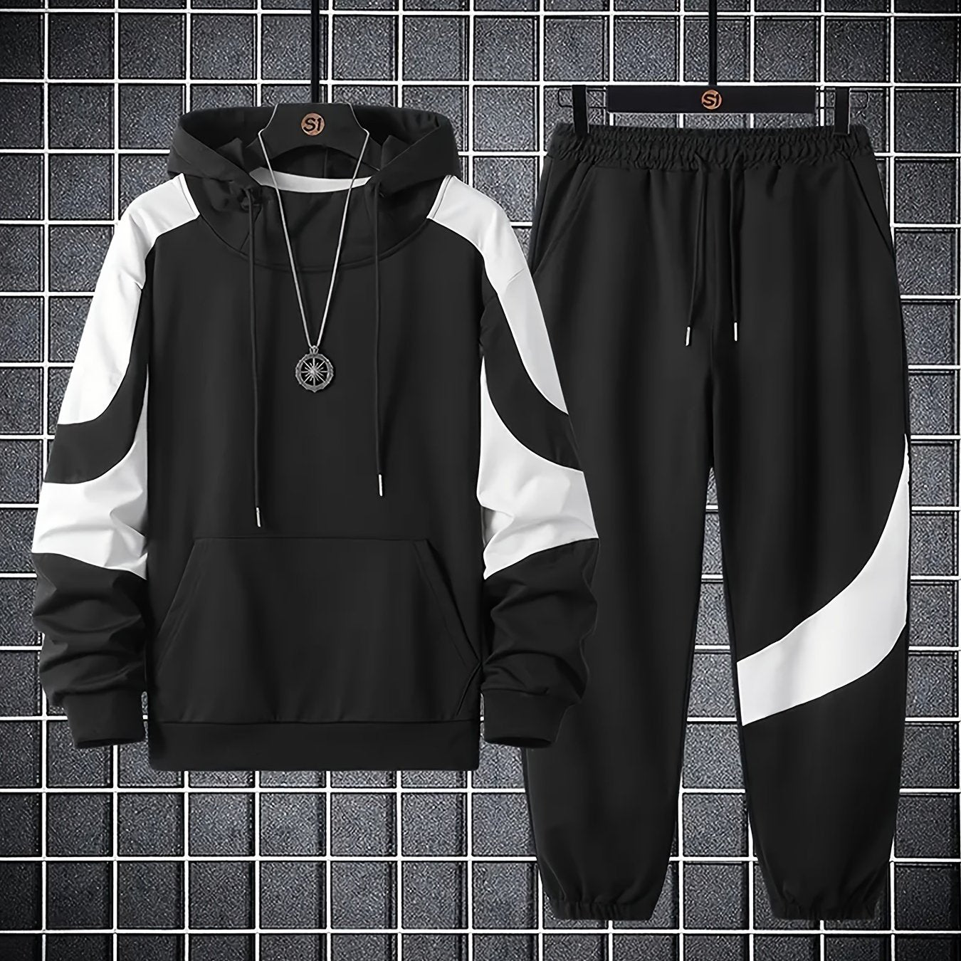 Men's Hooded Sweatshirt Set - 2024 New Autumn Casual Sporty Long Sleeve Outfit for Men