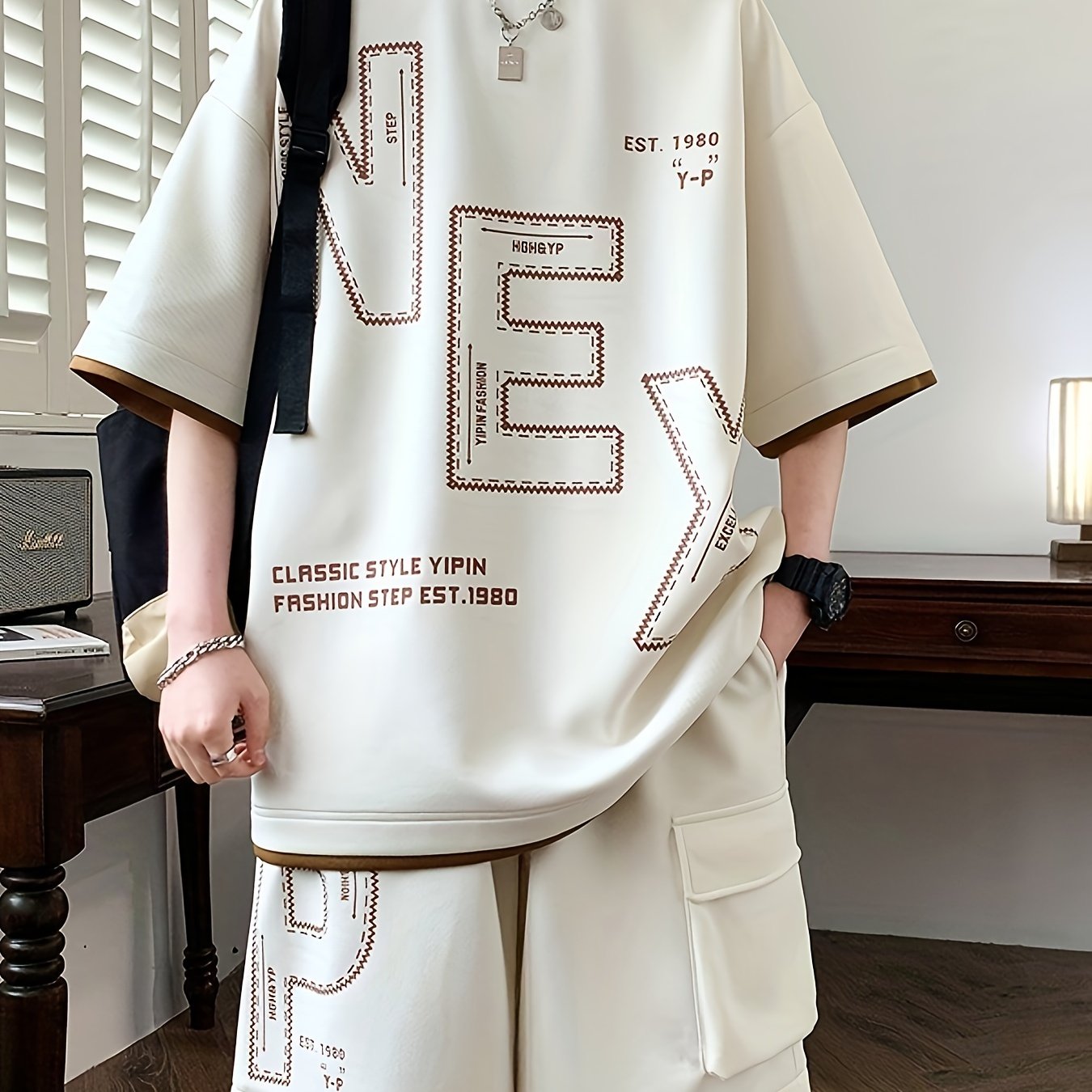 Pei Kuan's Choice Summer Men's Sports Suit Youth Student Casual Suit Two-piece Suit T-shirt Shorts Set Short Sleeve Shorts Set One Suit Breathable and Comfortable Sweat Absorbent