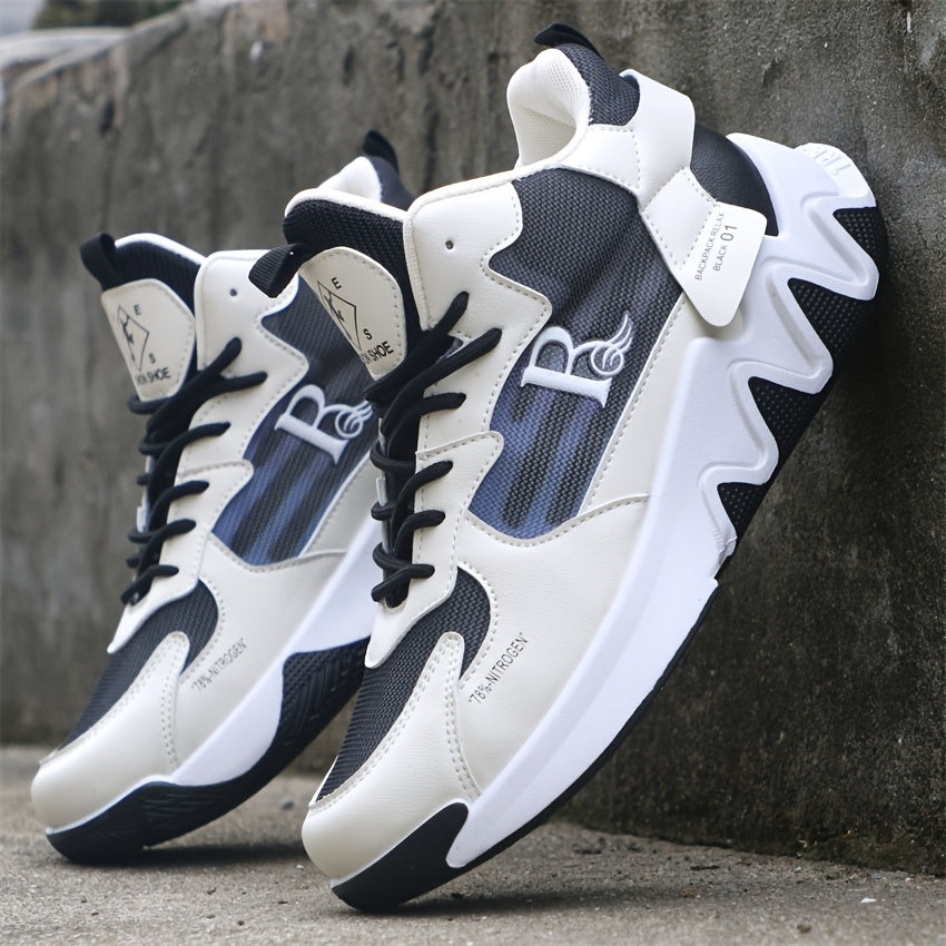 Breathable Men's Running Shoes with Anti-Slip EVA Sole, Lightweight Low-Top Sneakers for Casual Wear and Light Exercise, White with Orange Accents, Comfortable Fabric Upper and Durable PVC Insole, Versatile Sneakers | Stylish