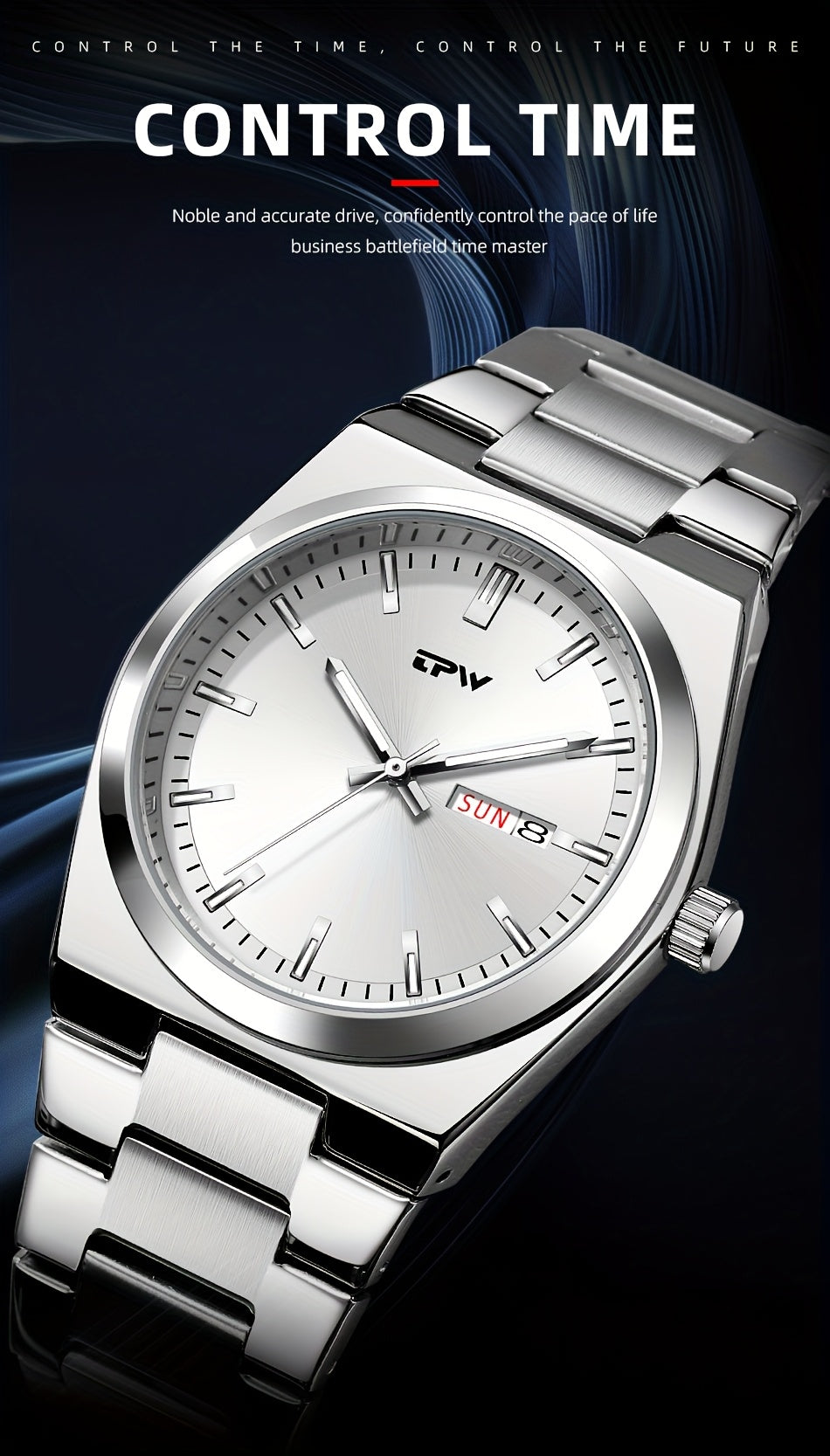 TPW Brand Men's Fashion Luminous Calendar Week Multifunctional Quartz Watch Men's Gifts