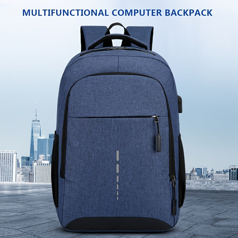 Large Capacity Reflective Oxford Cloth Backpack - Durable College & High School Student Bag with Adjustable Straps, Multiple Compartments, and Padded Laptop Area for Daily Commute & Business Use, Business Backpack | Sporty De
