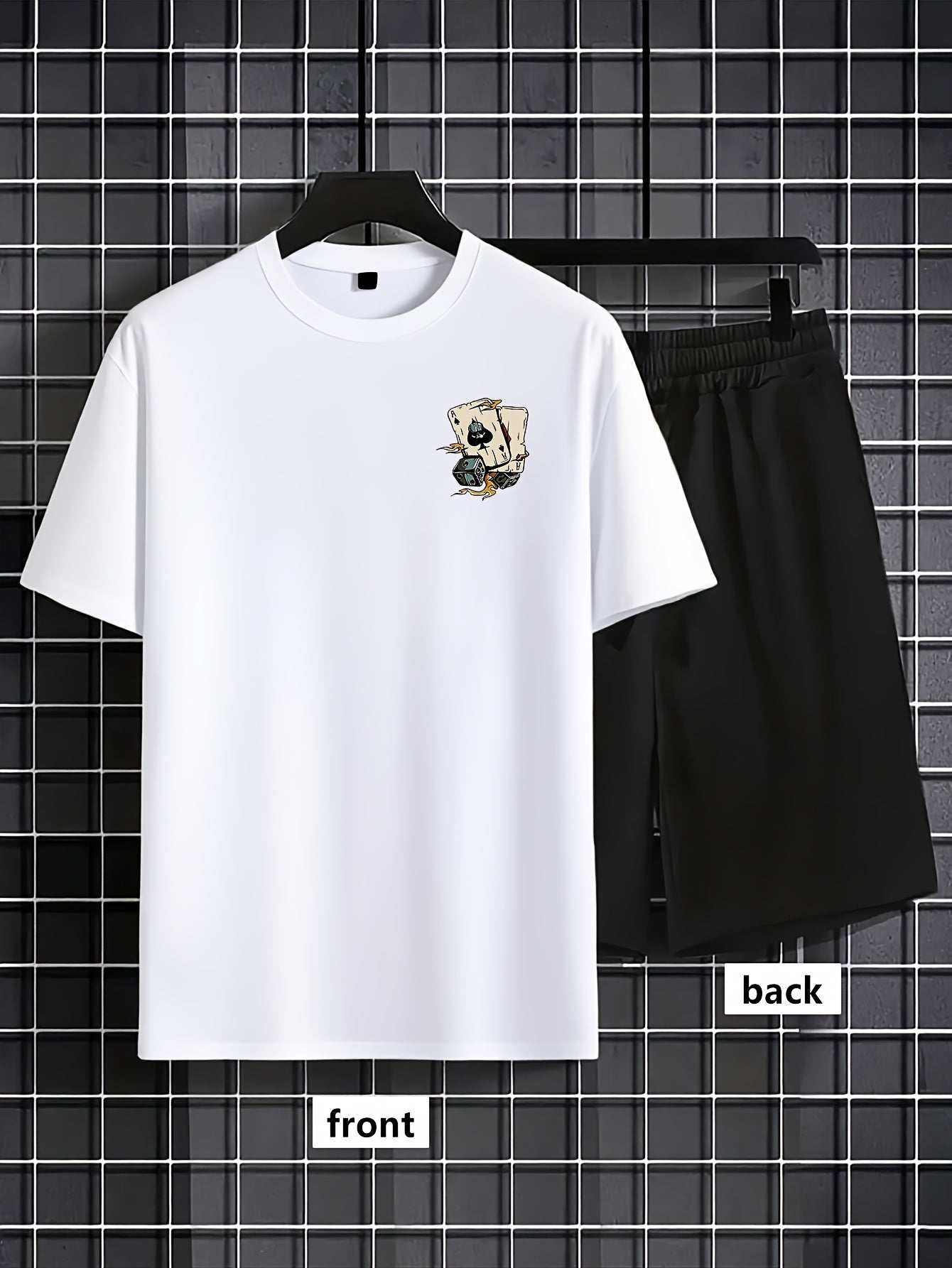 Men'S Print Round-Neck Short-Sleeved T-Shirt And Drawstring Shorts Casual Suit, Suitable for Outdoor Sports in Summer, Comfortable And Versatile