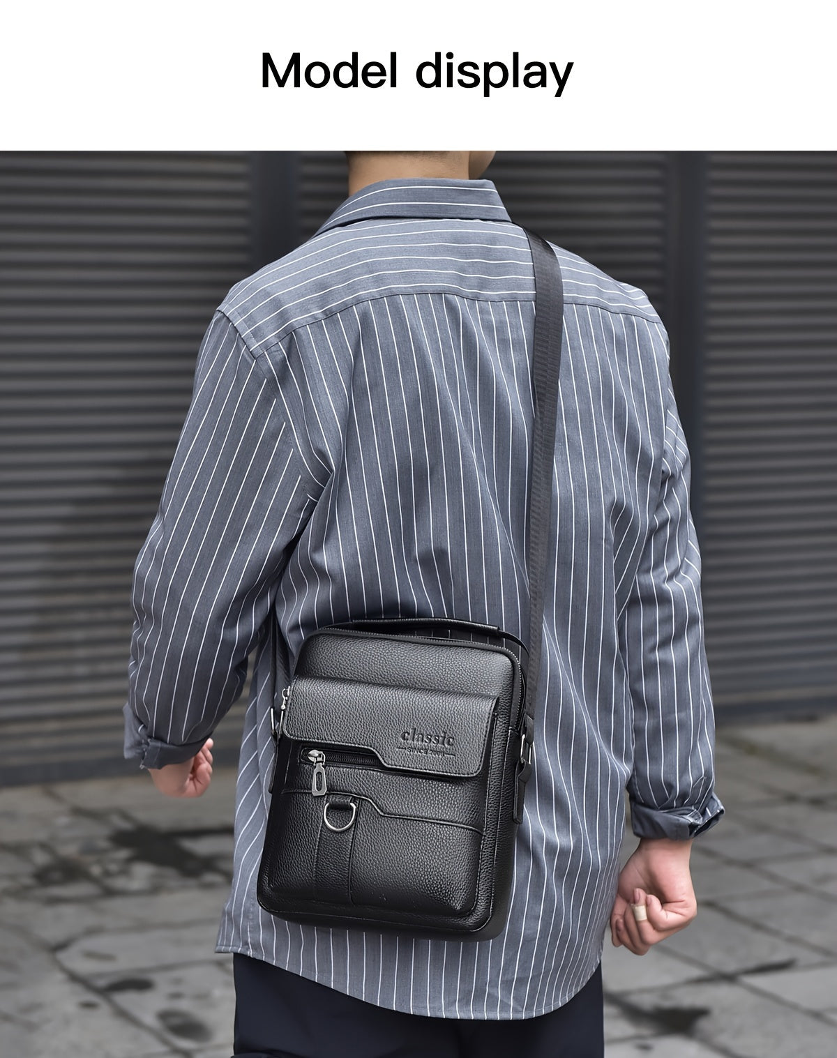 New Men's Crossbody Bag Messenger Bag with Mahogany Pattern Large Capacity Design PU Material Men's Casual Retro Adjustable Shoulder Bag for Going Out Valentine's Day Gift for Husband or Boyfriend