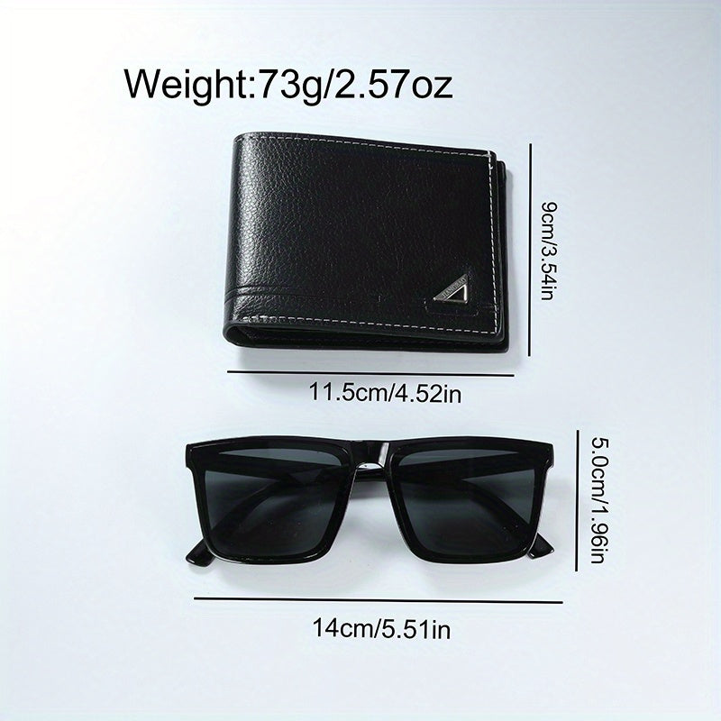 3pcs Men's Watch Set Fashionable Men's Watch and Glasses Wallet Set