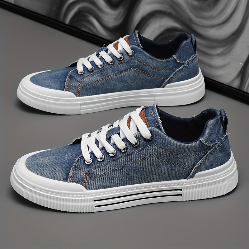 Men's Casual Sneakers - Lightweight Breathable Canvas & PVC Sole, Low-Top Lace-Up Round Toe Design for Outdoor Hiking, Streetwear & Daily Wear - All-Season Versatile Comfortable Shoes, Versatile Sneakers | Lowtop Sneakers | D