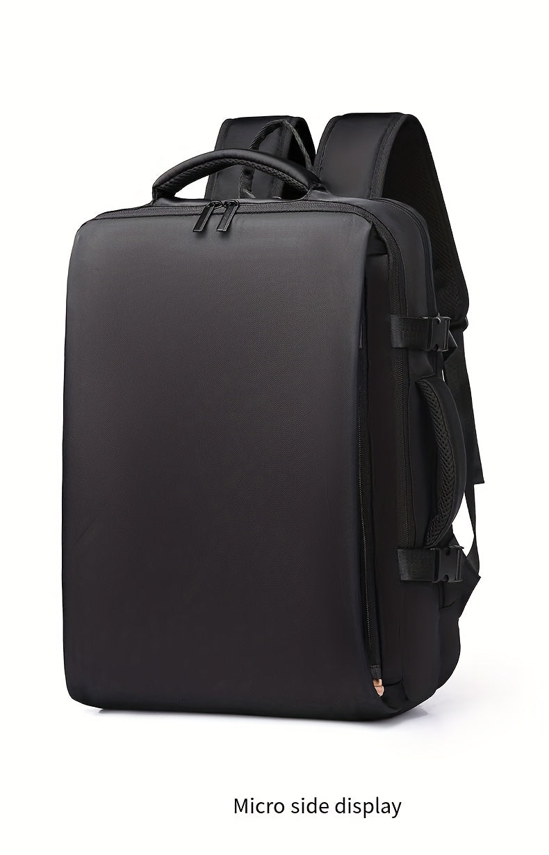 Men's Professional Laptop Backpack - Large Capacity Business Backpack with 39.62cm Laptop Compartment, Heavy-Duty Zipper Closure, Padded Shoulder Straps - Sleek Black Backpack for Office, Travel, Meetings - Durable Carry-On B