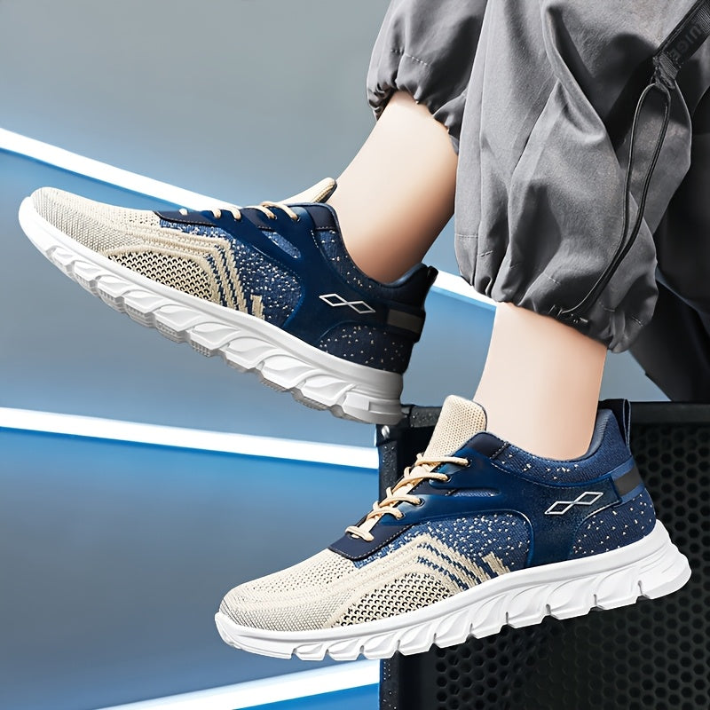 Men's Spring Collection Athletic Footwear - Breathable Mesh, Lace-Up, Fashionable for Outdoor Activities & Daily Use