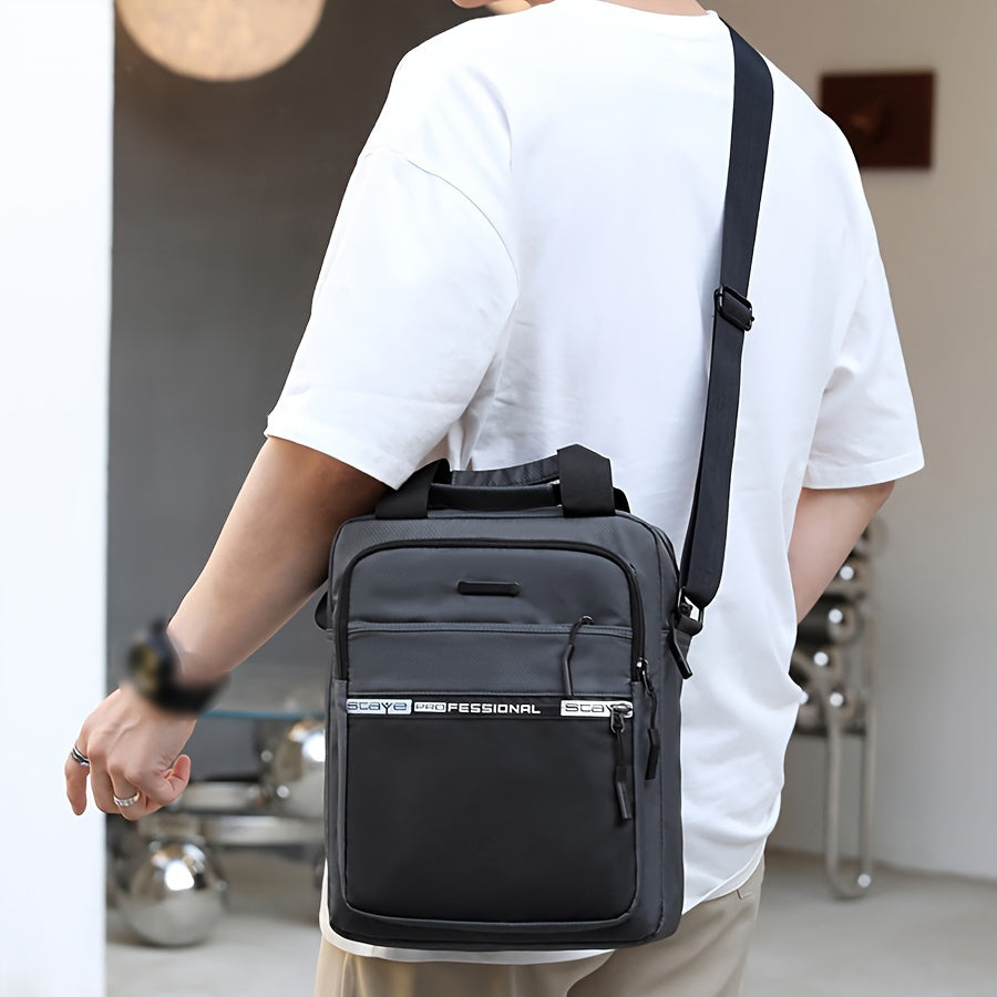 Trendy Multi-layer Sling Bag, Sport Satchel Bag For Men, Business Handbag Commuter Bag