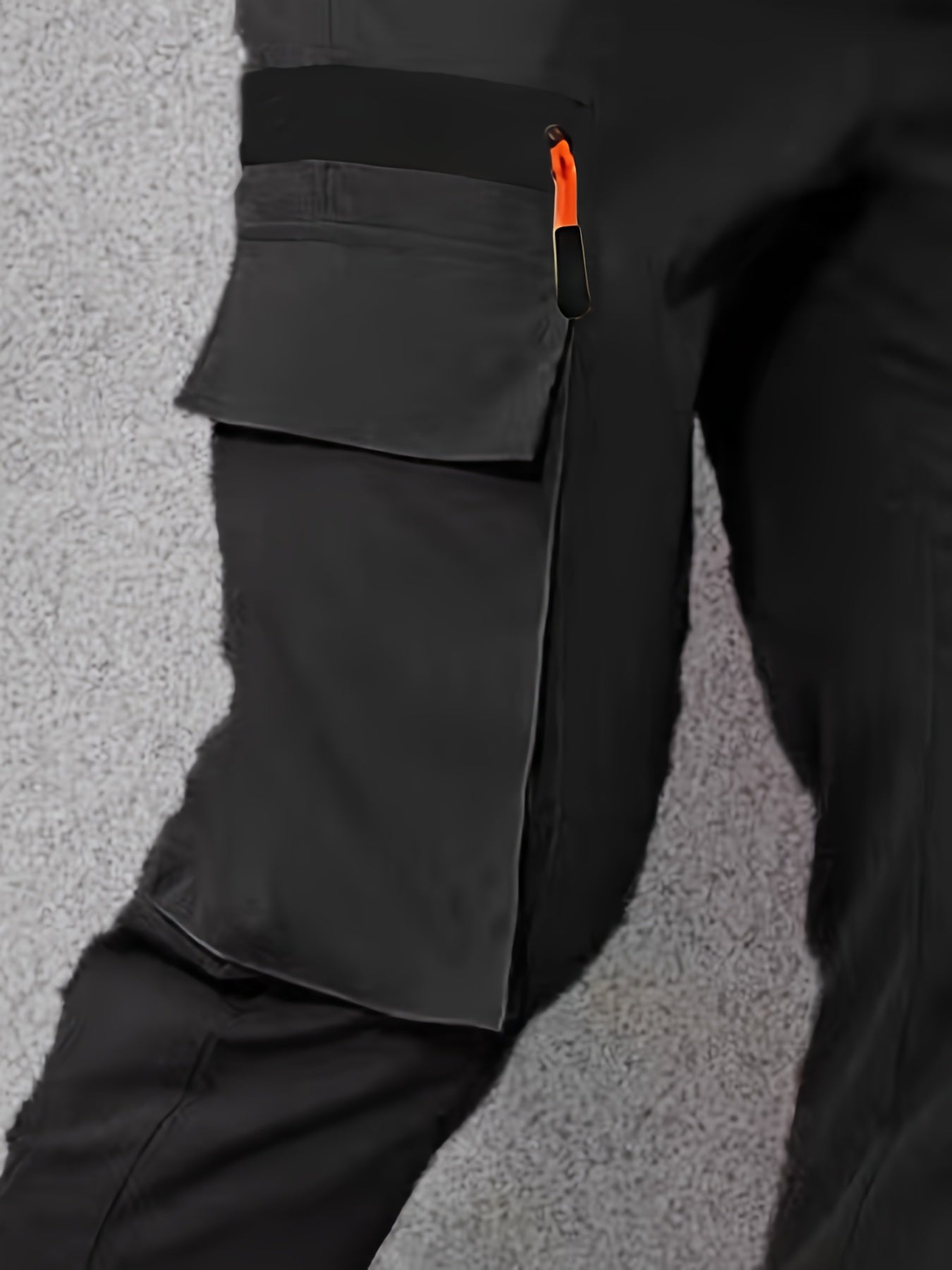 1pc Men'S Fashion Casual Cargo Pants, Solid Color Polyester Non-Stretch Fabric, All-Season Regular Fit with Multiple Pockets, Woven Straight-Leg Trousers for Sports and Leisure