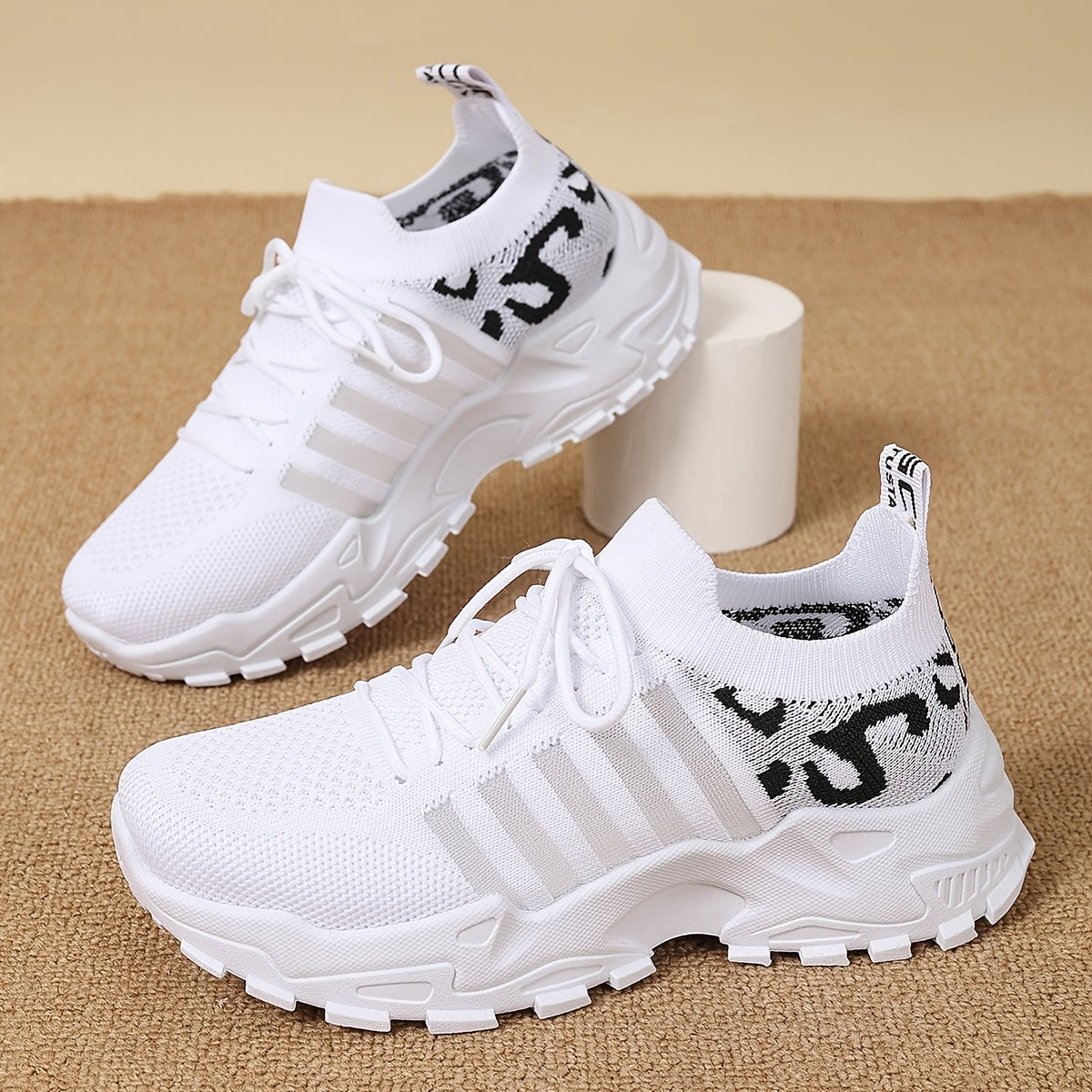 Women's Fashion Leopard Print Lace-Up Sneakers, Breathable Mesh Walking Shoes for Spring/Summer, Lightweight Comfortable Casual Sports Control Footwear with PVC Sole and Microfiber Insole