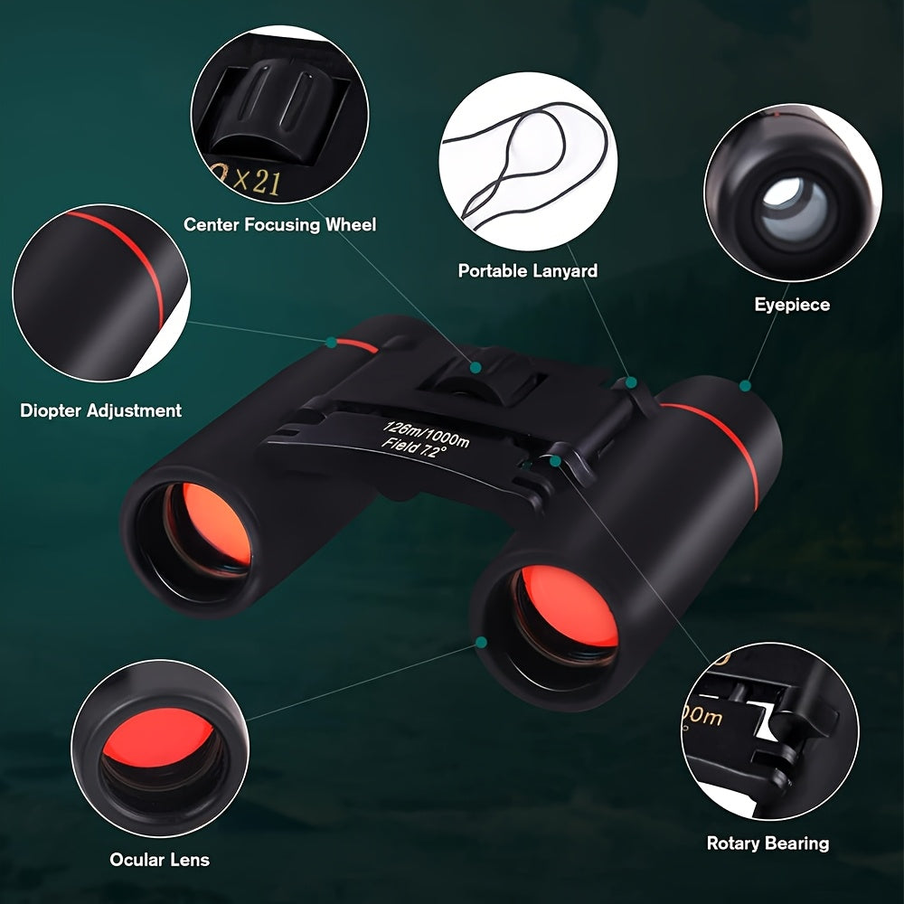 Mini Binoculars 8x21 HD Compact Folding Telescope for Birdwatching, Travelling, Hiking, Sightseeing, Outdoor, Adults Gift for Thanksgiving day, Christmas. Xmas, Halloween