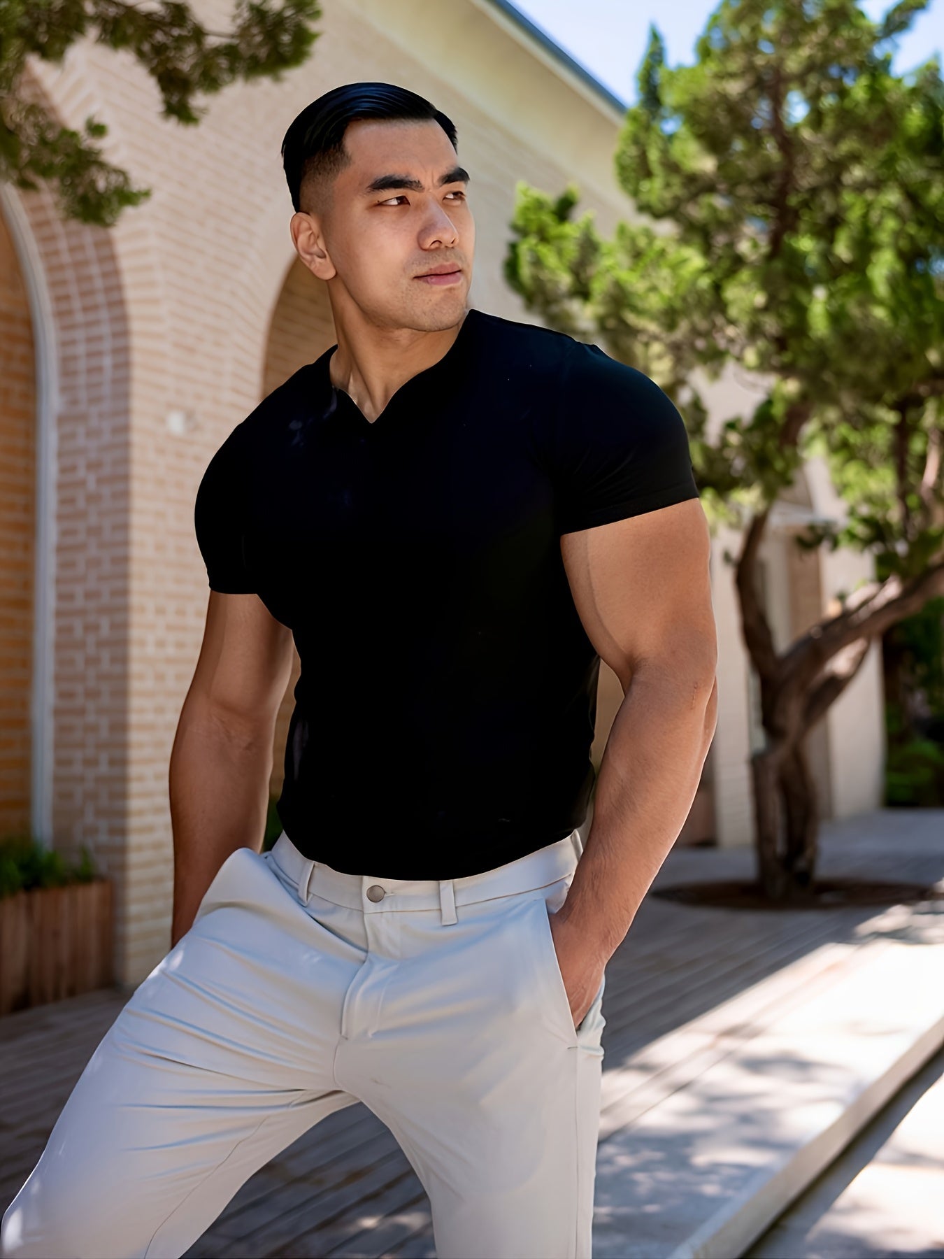 Men's Quick-Dry Gym T-Shirt - Muscle Crew Neck Workout Shirt, Stretch Athletic Tee for Weightlifting, Running, Training - Non-See-Through Muscle Builder Top (Hand Wash/Dry Clean) - Ideal for Gym & Casual Outfits, Gym Shirt, A