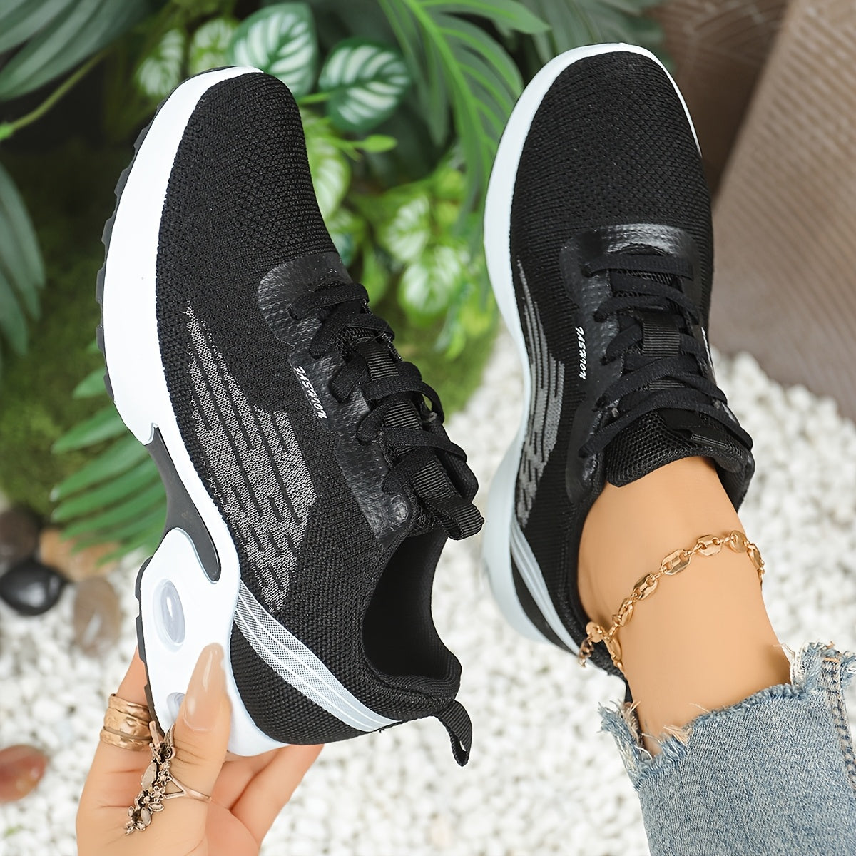 Breathable Mesh Women's Sneakers - Lightweight Soft Sole Lace-Up Low-Top Shoes with Cushioned PVC Sole for Running, Gym, Work & Travel - All-Season Comfort in Black, White, Light Blue, Pink, Grey, Ladies Sneakers, Gym Footwea