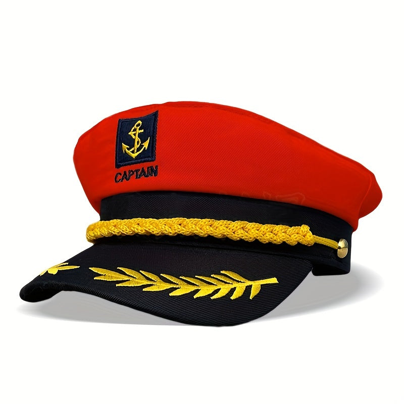 Navy Hat Sailor Hat Outdoor Travel Sun Hat Leisure Flat Top Hat Captain Hat Cruise Party Navy Ceremonial Hat For Men And Women, Ideal Choice For Gifts