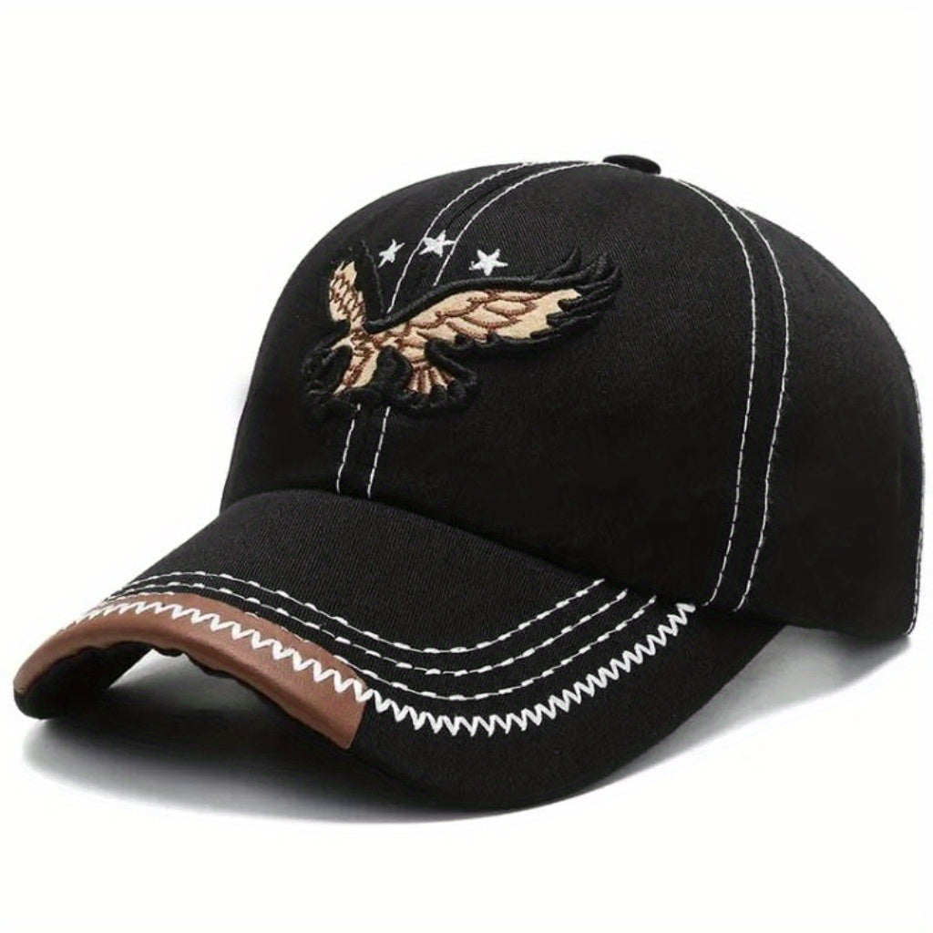Unisex Fashion Cool 3D Eagle Embroidered Baseball Hat, Adjustable Sun Protection Casual Sports Sun Hat For Women & Men