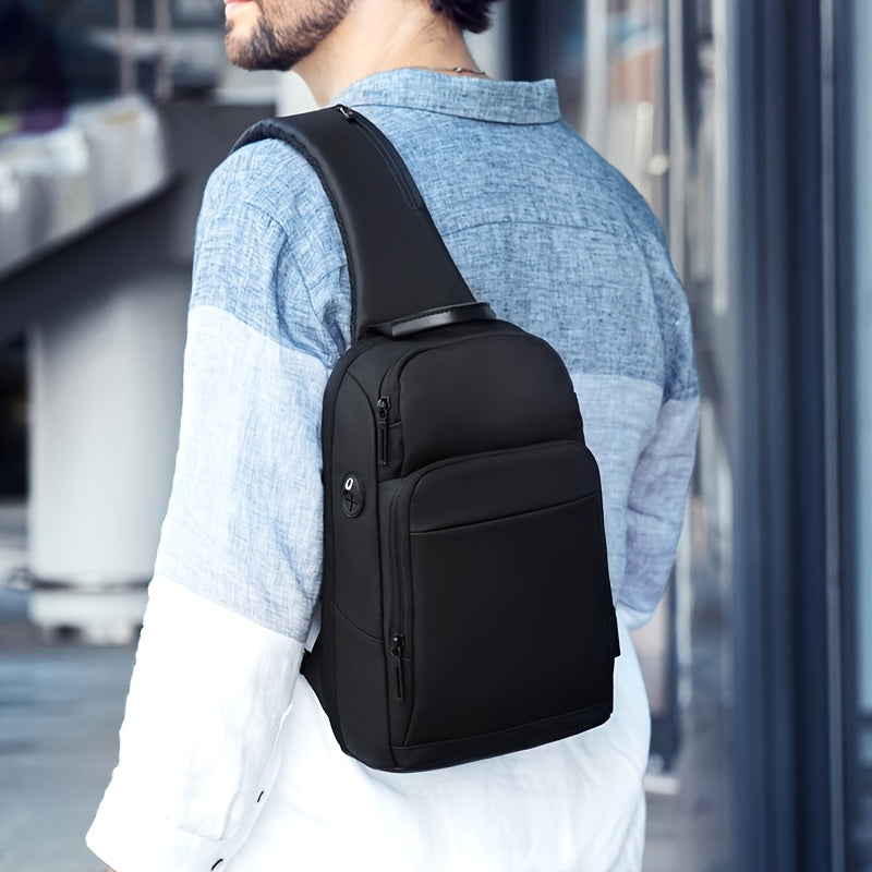 1pc Men's Fashion Crossbody Bag, Oxford Cloth Multifunctional Shoulder Bag